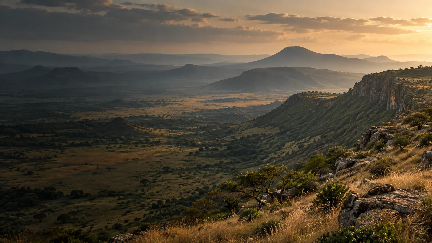 Illustrative East African highland landscape